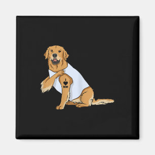 Womens I Love Mum Tattoo Retriever Dog Mothers Day Magnet