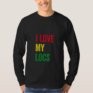 Womens I Love My Locs Natural Hair V-Neck T-Shirt