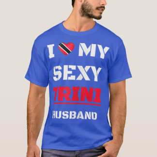 Womens I Love My Sey Trini Husband, Wife  T-Shirt