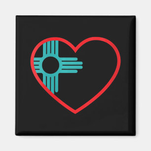 Womens I Love New Mexico Heart Zia Symbol New Mexi Magnet