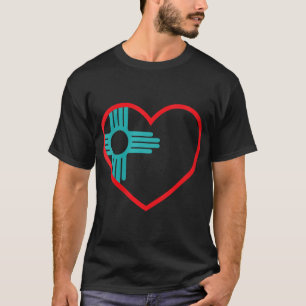 Womens I Love New Mexico Heart Zia Symbol New Mexi T-Shirt