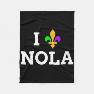 Womens I Love New Orleans Fleur De Lis Heart Souve Fleece Blanket