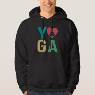 Womens I Love Yoga Kundalini Ashtanga Hatha Asanas Hoodie