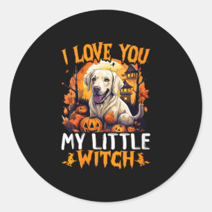 Women's i love you my little witch  classic round sticker