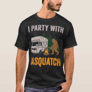 Womens I Party With Sasquatch Bigfoot Clothing Gif T-Shirt