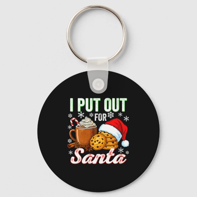 Womens I Put Out For Santa Funny Xmas Christmas Co Key Ring (Front)