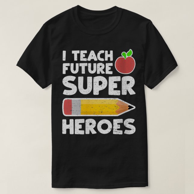 Womens I Teach Future Superheroes  School VNeck  T-Shirt (Design Front)
