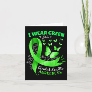 Womens I Wear Green For Mental Health Awareness Bu Card
