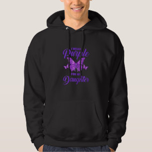 Womens I Wear Purple For My Daughter Epilepsy Mum Hoodie