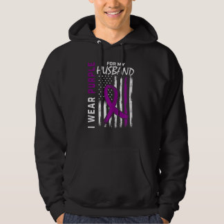 Womens I Wear Purple For My Husband Epilepsy Aware Hoodie