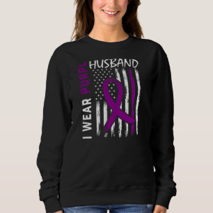 Womens I Wear Purple For My Husband Epilepsy Aware Sweatshirt