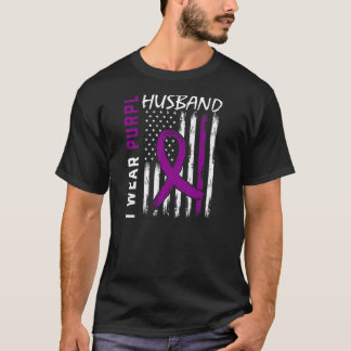 Womens I Wear Purple For My Husband Epilepsy Aware T-Shirt