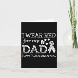 Womens I Wear Red For My Dad Heart Disease Awarene Card