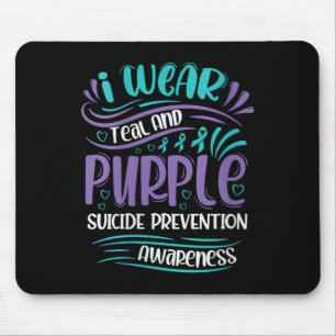 Womens I Wear Teal And Purple Suicide Prevention A Mouse Pad