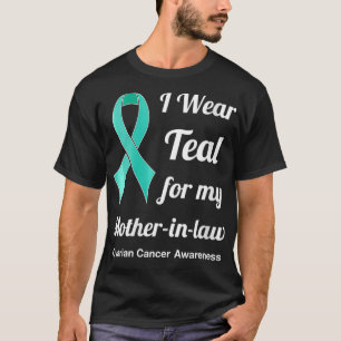 Womens I Wear Teal for My Mother In Law VNeck  T-Shirt