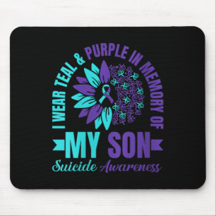 Womens I Wear Teal Purple In Memory Of My Son Suic Mouse Pad