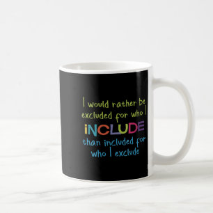 Womens I Would Rather Be Excluded For Who I Includ Coffee Mug