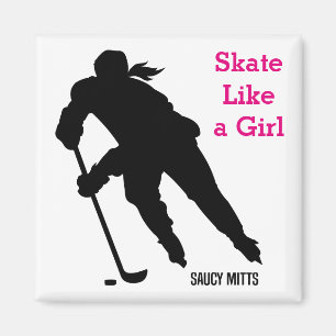 Women's Ice Hockey Player Skate Like a Girl Magnet
