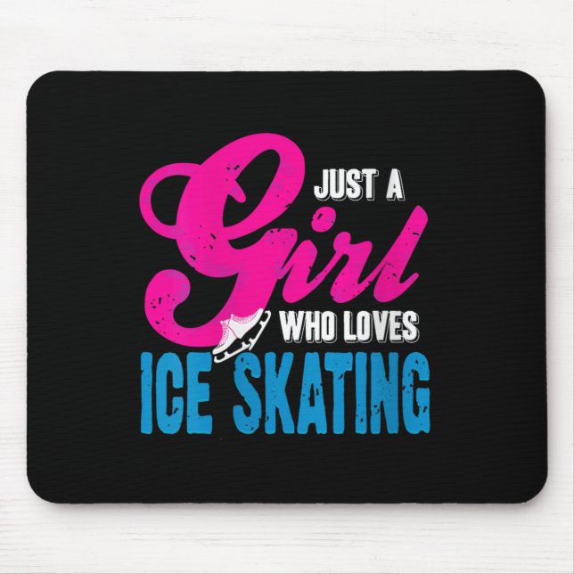 Womens Ice Skating Girl Who Glides With Grace And  Mouse Pad (Front)
