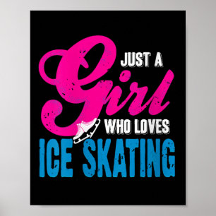 Womens Ice Skating Girl Who Glides With Grace And Poster
