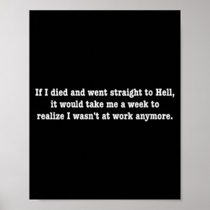 Womens If Died And Went To Hellfunny Sarcastic Poster