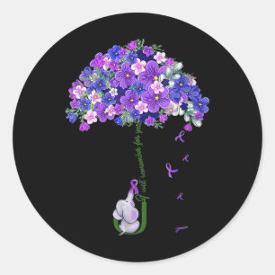 Womens Ill Remember For You Purple Elephant Heimer Classic Round Sticker