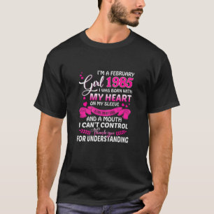 Womens I'm A February Girls 1985 36Th Birthday Gif T-Shirt