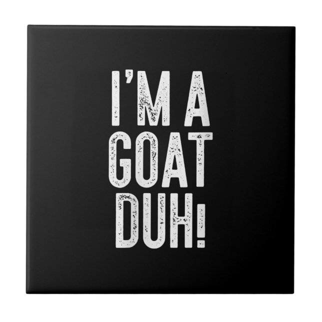 Womens Im A Goat Duh! Costume Gift Ceramic Tile (Front)