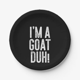 Womens Im A Goat Duh! Costume Gift Paper Plate