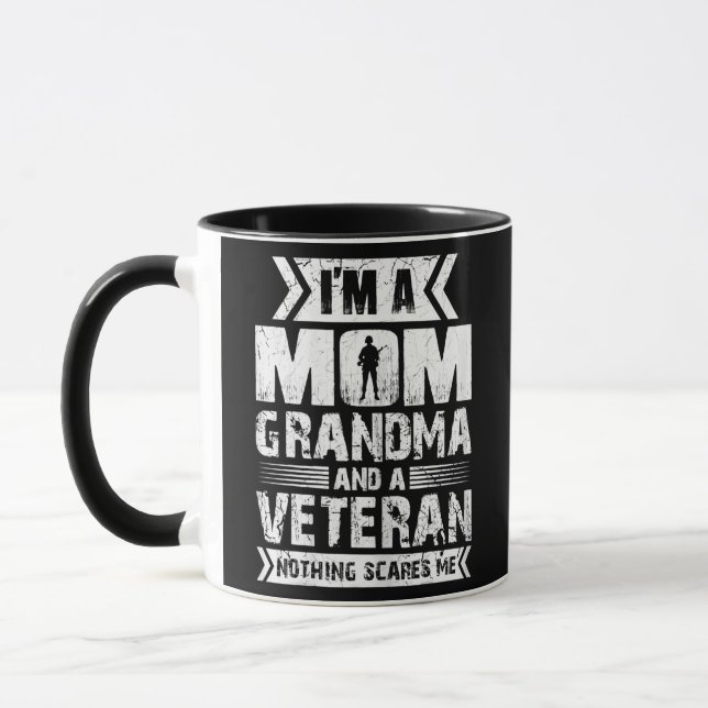Womens I'm A Mum Grandma And A Veteran Nothing Mug (Left)