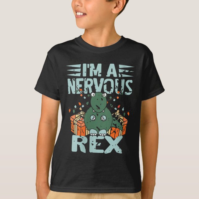 Womens I'm A Nervous Rex Funny Christmas Dinosaur  T-Shirt (Front)