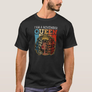Womens I'm A November Queen Proud Melanin Junenth T-Shirt