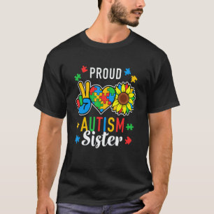 Womens I'm A Proud Autism Sister Autism Awareness T-Shirt