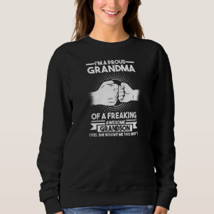 Womens I'm A Proud Grandma Of Grandson Granny Sweatshirt