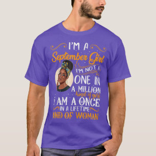 Womens I'm A September Girl Black Women Virgo Libr T-Shirt