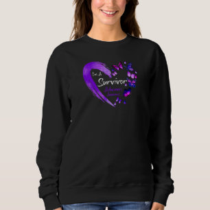 Womens I'm A Survivor Alzheimers Awareness Purple Sweatshirt
