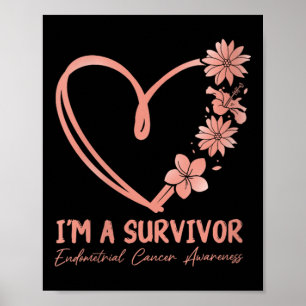 Womens Im A Survivor. Endometrial Cancer Awareness Poster