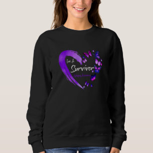 Womens I'm A Survivor Epilepsy Awareness Purple Bu Sweatshirt