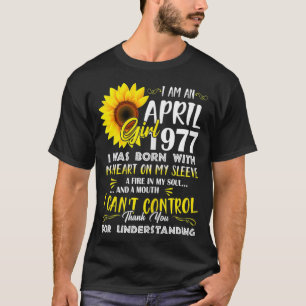 Womens I'm An April Girls 1977 44th Birthday Gifts T-Shirt
