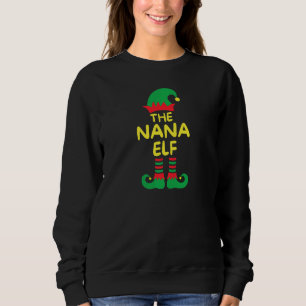 Womens I'm Nana Elf Family Matching Group Christma Sweatshirt