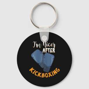 Womens I'm Nicer After Kickboxing Design For A Kic Key Ring