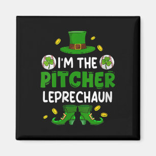 Womens Im Pitcher Baseball St. Patricks Day Boy Sh Magnet