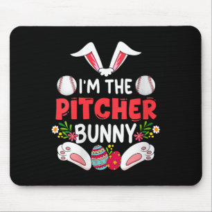 Womens Im Pitcherl Baseball Easter Eggs Costume Hu Mouse Pad