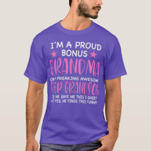 Womens I'm proud bonus grandma step grandson bonus T-Shirt