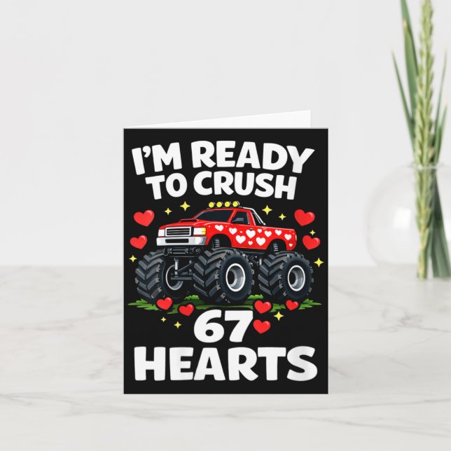 Women's I'm Ready To Crush 67 Hearts Truck Valenti Card (Front)