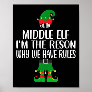 Womens I'm The Middle Elf Christmas Party Family M Poster
