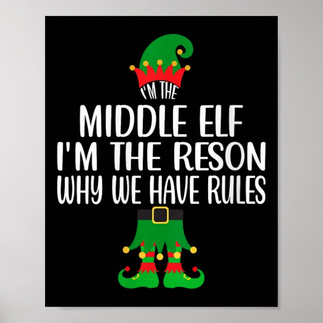Womens I'm The Middle Elf Christmas Party Family M Poster (Front)