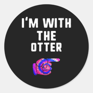 Womens Im With otter Halloween Matching Classic Round Sticker