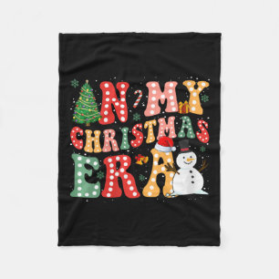 Womens In My Christmas Era Cute Groovy Christmas H Fleece Blanket
