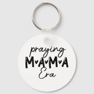 Womens In My Praying Mama Era Mum Christian Mother Key Ring